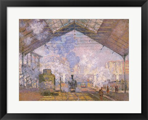 Framed Art The Gare St. Lazare, 1877 by Claude Monet Wall Decor 18x24 Artwork