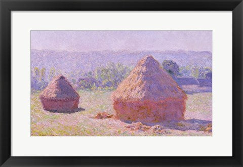 Framed Art The Haystacks, or The End of the Summer, at Giverny, 1891 by Claude Monet Wall Decor 18x24 Artwork