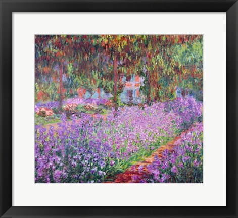 Framed Art The Artist's Garden at Giverny, 1900 by Claude Monet Wall Decor 18x24 Artwork