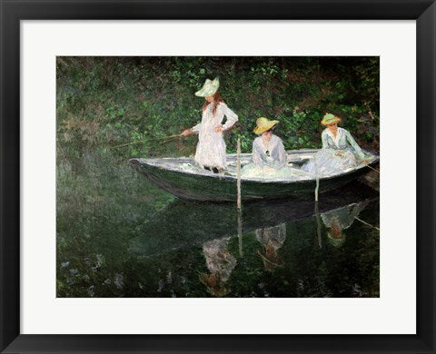 Framed Art The Boat at Giverny, c.1887 by Claude Monet Wall Decor 18x24 Artwork