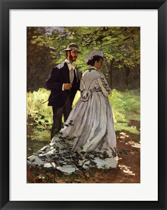 Framed Art The Promenaders, or Bazille and Camille, 1865 by Claude Monet Wall Decor 18x24 Artwork