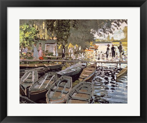 Framed Art Frame Art Bathers at La Grenouillere, 1869 by Claude Monet Wall Decor 18x24 Artwork