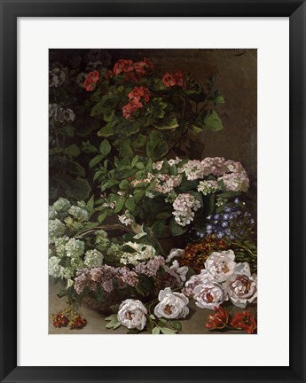 Framed Art Spring Flowers, 1864 by Claude Monet Wall Decor 18x24 Artwork
