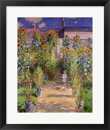 Framed Art The Artist's Garden at Vetheuil, 1880 by Claude Monet Wall Decor 18x24 Artwork