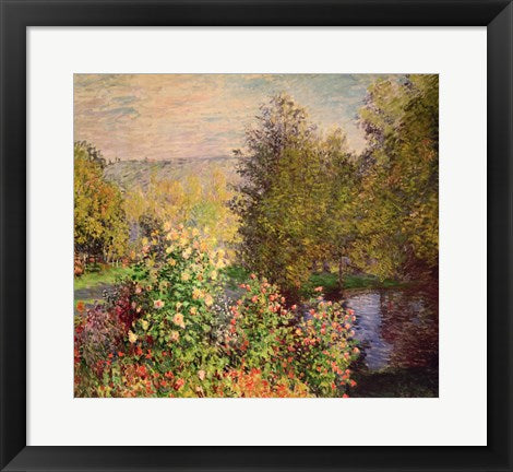 Framed Art Frame Art A Corner of the Garden at Montgeron, 1876-7 by Claude Monet Wall Decor 18x24 Artwork