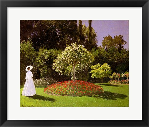 Framed Art Jeanne Marie Lecadre in the Garden, 1866 by Claude Monet Wall Decor 18x24 Artwork