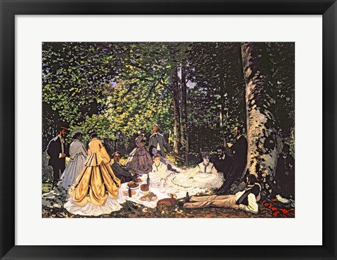 Framed Art Le Dejeuner sur l'Herbe, 1866 by Claude Monet Wall Decor 18x24 Artwork