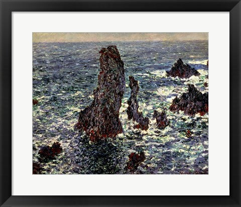 Framed Art The Rocks at Belle Ile, 1886 by Claude Monet Wall Decor 18x24 Artwork