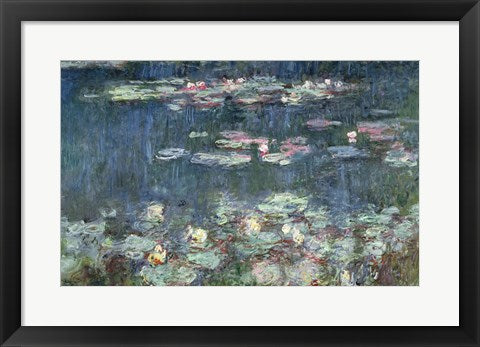 Framed Art Waterlilies: Green Reflections, 1914-18 (detail) by Claude Monet Wall Decor 18x24 Artwork
