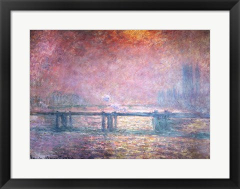 Framed Art The Thames at Charing Cross, 1903 by Claude Monet Wall Decor 18x24 Artwork