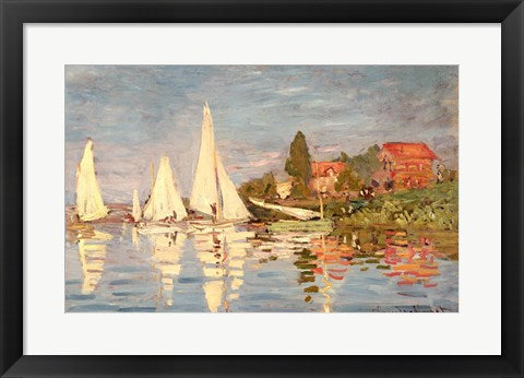 Framed Art Regatta at Argenteuil, c.1872 by Claude Monet Wall Decor 18x24 Artwork