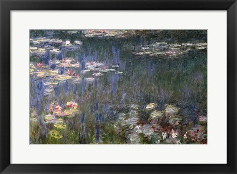 Framed Art Waterlilies: Green Reflections, 1914-18 (left section) by Claude Monet Wall Decor 18x24 Artwork