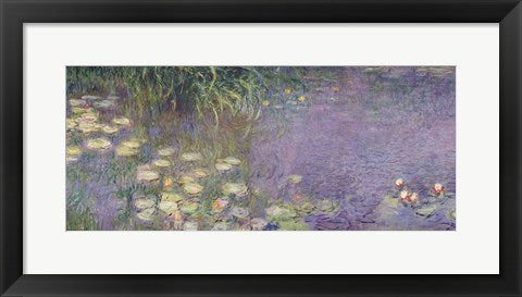 Framed Art Waterlilies: Morning, 1914-18 (left section) by Claude Monet Wall Decor 18x24 Artwork