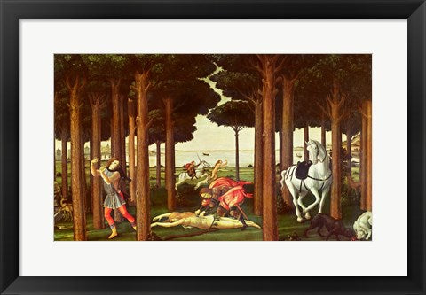 Framed Art The Story of Nastagio degli Onesti: The Disembowelment of the Woman Pursued, 1483-87 by Sandro Botticelli Wall Decor 18x24 Artwork
