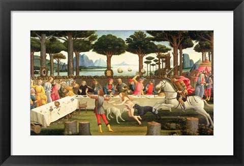 Framed Art The Story of Nastagio degli Onesti: Nastagio Arranges a Feast at which the Ghosts Reappear, 1483-87 by Sandro Botticelli Wall Decor 18x24 Artwork