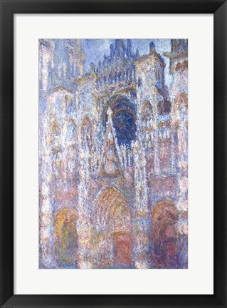 Framed Art Rouen Cathedral, Blue Harmony, Morning Sunlight, 1894 by Claude Monet Wall Decor 18x24 Artwork