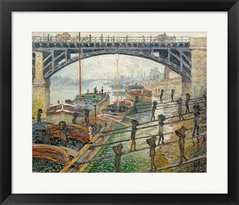 Framed Art The Stream of Robec at Rouen, 1872 workers by Claude Monet Wall Decor 18x24 Artwork