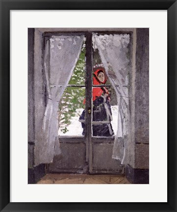 Framed Art The Red Cape (Madame Monet) c.1870 by Claude Monet Wall Decor 18x24 Artwork