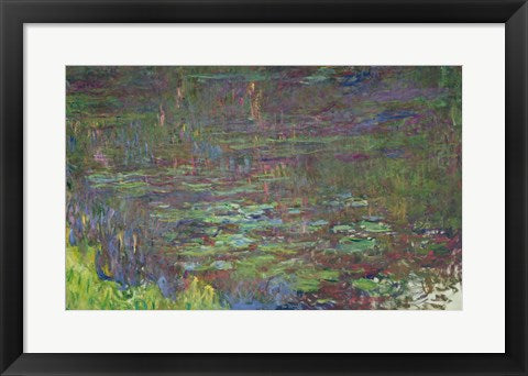 Framed Art Waterlilies at Sunset, detail from the right hand side, 1915-26 by Claude Monet Wall Decor 18x24 Artwork