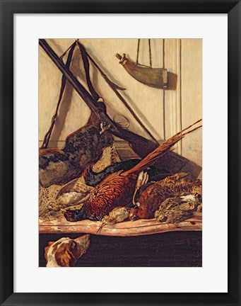 Framed Art Hunting Trophies, 1862 by Claude Monet Wall Decor 18x24 Artwork