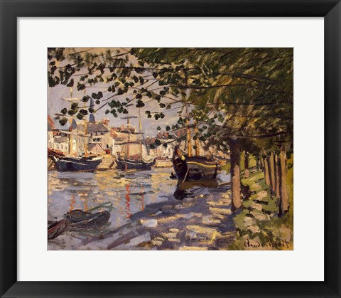 Framed Art Seine at Rouen, 1872 by Claude Monet Wall Decor 18x24 Artwork
