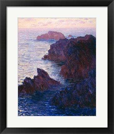Framed Art Rocks at Bell-Ile, Port-Domois, 1886 by Claude Monet Wall Decor 18x24 Artwork