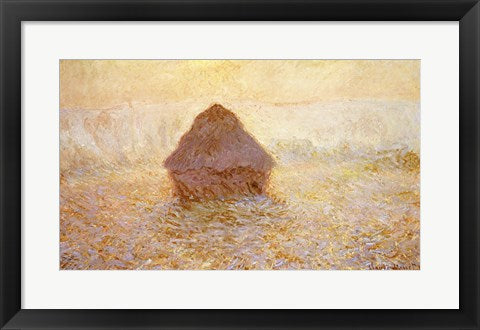 Framed Art Haystacks, Sun in the Mist by Claude Monet Wall Decor 18x24 Artwork