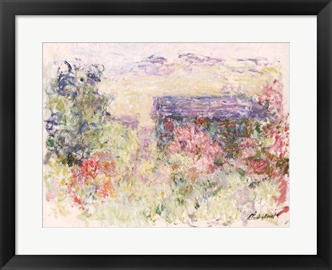 Framed Art The House Through the Roses, c.1925-26 by Claude Monet Wall Decor 18x24 Artwork