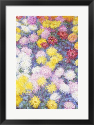 Framed Art Frame Art Chrysanthemums, 1897 - vertical by Claude Monet Wall Decor 18x24 Artwork