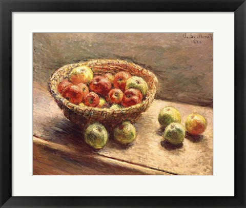 Framed Art A Bowl of Apples, 1880 by Claude Monet Wall Decor 18x24 Artwork