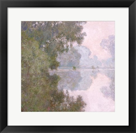 Framed Art Morning on the Seine, near Giverny, 1896 by Claude Monet Wall Decor 18x24 Artwork