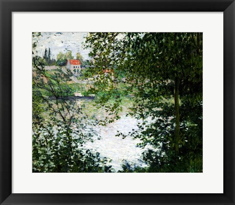 Framed Art Ile de La Grande Jatte Through the Trees, 1878 by Claude Monet Wall Decor 18x24 Artwork