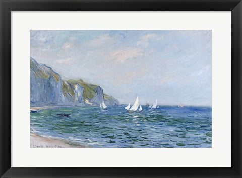 Framed Art Frame Art Cliffs and Sailboats at Pourville by Claude Monet Wall Decor 18x24 Artwork