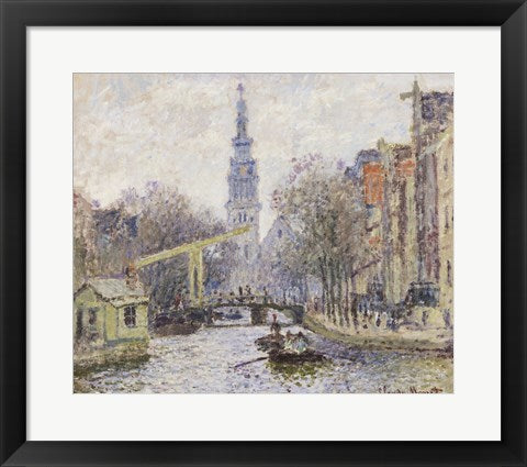 Framed Art Framed Canal a Amsterdam, 1874 by Claude Monet Wall Decor18x24 Artwork