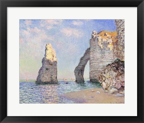 Framed Art The Cliffs at Etretat, 1885 by Claude Monet Wall Decor 18x24 Artwork