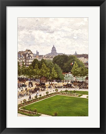 Framed Art Garden of the Princess, Louvre, 1867 by Claude Monet Wall Decor 18x24 Artwork