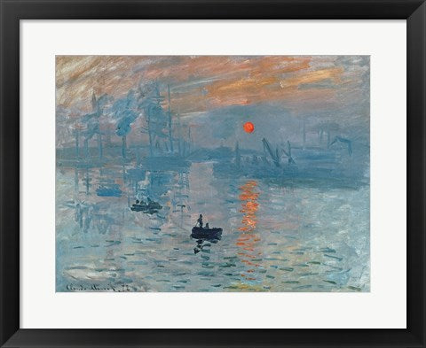 Framed Art Impression: Sunrise, 1872 by Claude Monet Wall Decor 18x24 Artwork