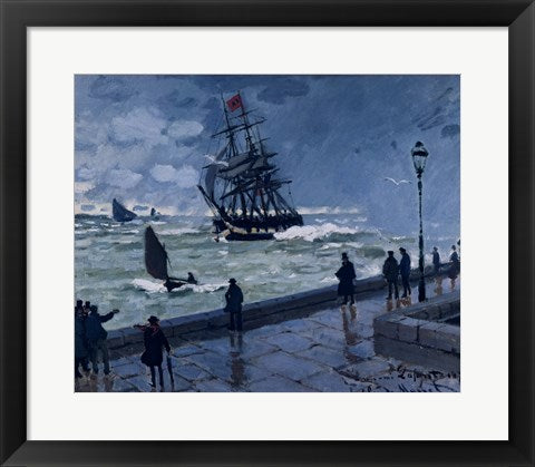 Framed Art The Jetty at Le Havre, Bad Weather, 1870 by Claude Monet Wall Decor 18x24 Artwork