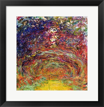 Framed Art The Rose Path at Giverny, 1920-22 by Claude Monet Wall Decor 18x24 Artwork