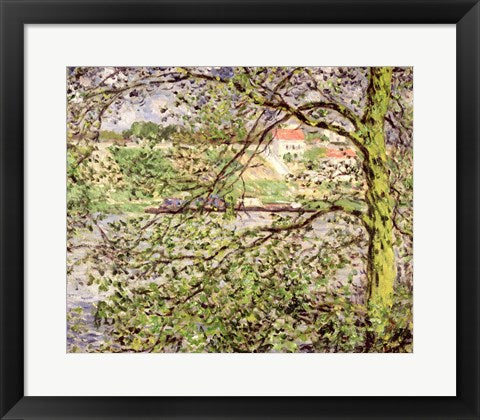 Framed Art Through the Trees, 1878 by Claude Monet Wall Decor 18x24 Artwork