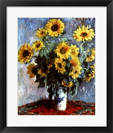 Framed Art Still life with Sunflowers, 1880 by Claude Monet Wall Decor 18x24 Artwork