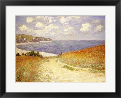 Framed Art Path in the Wheat at Pourville, 1882 by Claude Monet Wall Decor 18x24 Artwork