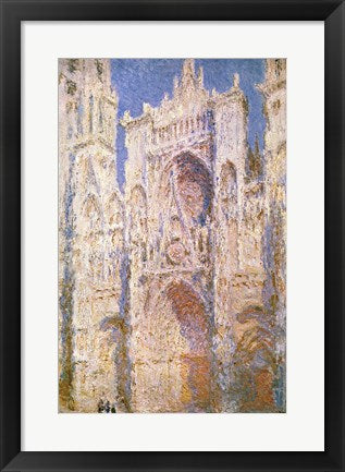 Framed Art Rouen Cathedral, West Facade, Sunlight, 1894 by Claude Monet Wall Decor 18x24 Artwork