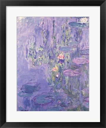 Framed Art Waterlilies by Claude Monet Wall Decor 18x24 Artwork