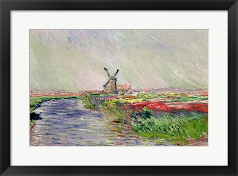Framed Art Tulip Field in Holland by Claude Monet Wall Decor 18x24 Artwork