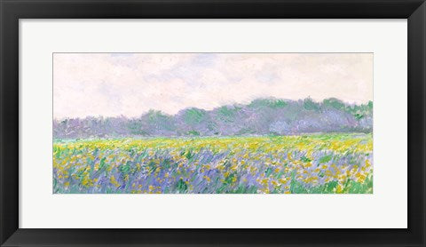 Framed Art Frame Art Field of Yellow Irises at Giverny, 1887 by Claude Monet Wall Decor 18x24 Artwork