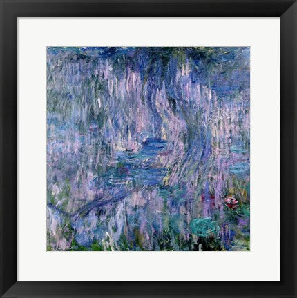 Framed Art Waterlilies and Reflections of a Willow Tree by Claude Monet Wall Decor 18x24 Artwork