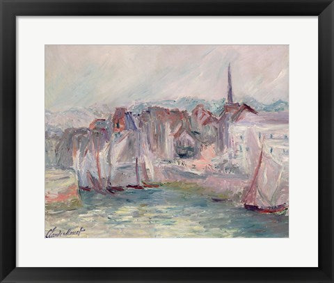 Framed Art Frame Art Boats in the Port of Honfleur, 1917 by Claude Monet Wall Decor 18x24 Artwork