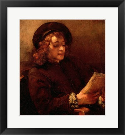 Framed Art Titus Reading, c.1656-57 by Rembrandt van Rijn Wall Decor 18x24 Artwork