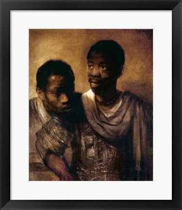 Framed Art Two Negroes, 1661 by Rembrandt van Rijn Wall Decor 18x24 Artwork